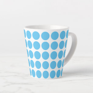 Latte Mug-Blue Polka Dots Latte Mug