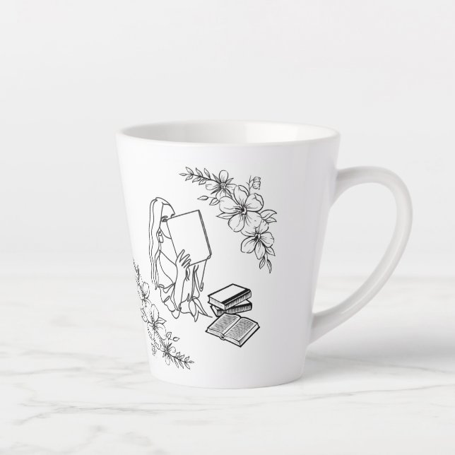 Latte Mug "Bookish Girl" (Droite)