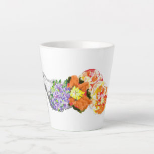 Latte Mug :  Bouquet  Of Flower's with fruits