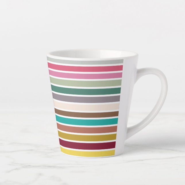 Latte Mug du Motif de bande rétro (Droite)