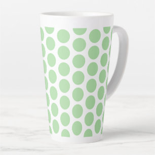 Latte Mug-Green Polka Dots Mug