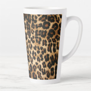 Latte Mug-Leopard Print Latte Mug