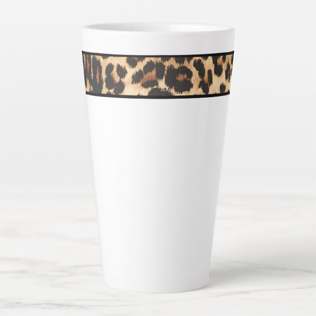 Latte Mug-Leopard Print Latte Mug (Front)