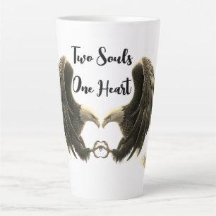 Latte Mug Paper Cut Eagle Two Souls One Heart 17oz