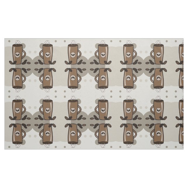 Latte mug pattern fabric (Fat Quarter)