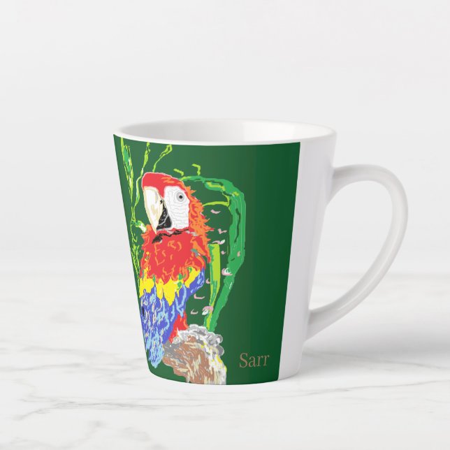 Latte Mug : Perroquet (Droite)