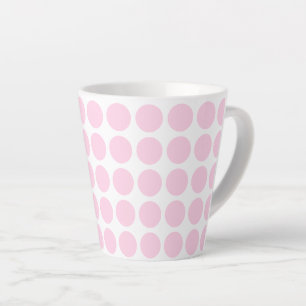 Latte Mug-Pink Polka Dots Latte Mug
