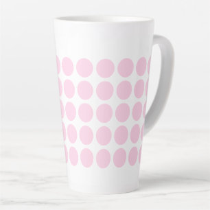 Latte Mug-Pink Polka Dots Latte Mug