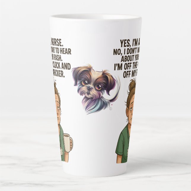 Latte Mug pour les infirmières brûlées. (Devant)