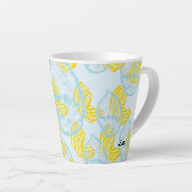 Latte Mug  : Rain Teardrops of Potato Chips  (Right Angle)