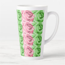 Latte Mug Rose rose et verte