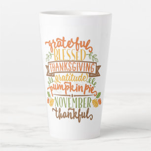 Latte Mug-Thanksgiving Latte Mug