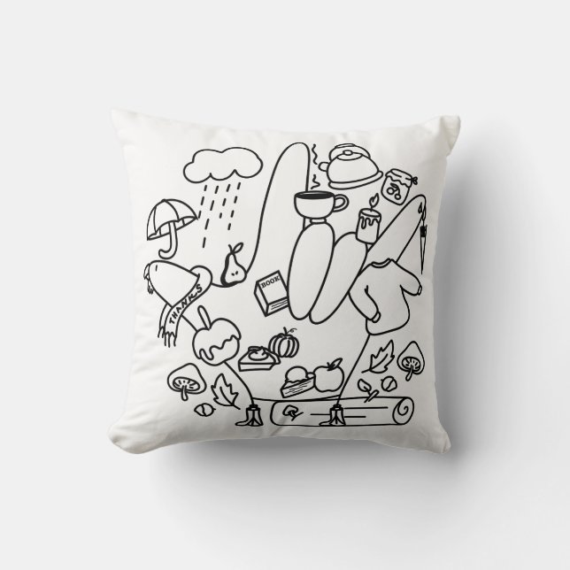 Latte Mug Throw Pillow (Front)