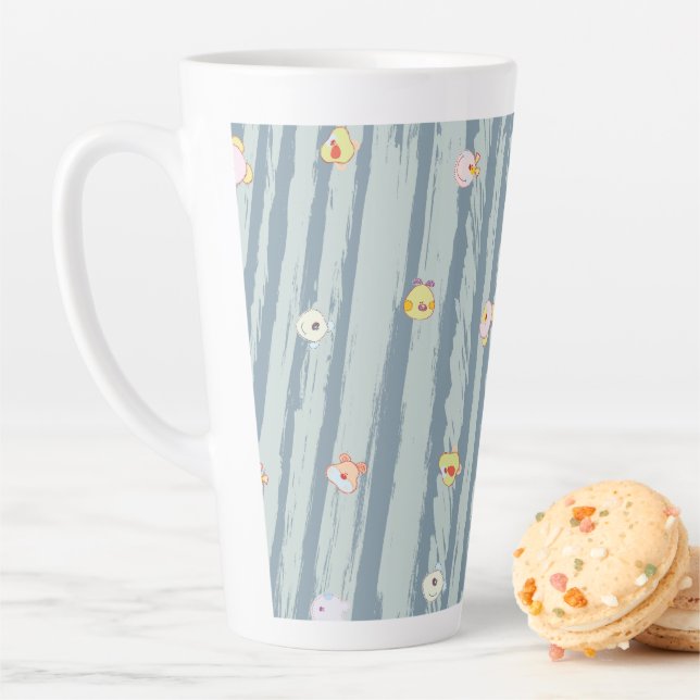 Latte Mug – Whimsy Faces (In Situ)