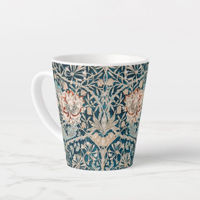 LATTE MUG : WILLIAM MORRIS : HONEYSUCKLE (Left Angle)
