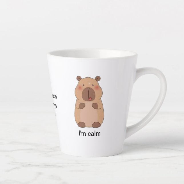 Latte Mug with cute bear cartoon and quotes (Right)