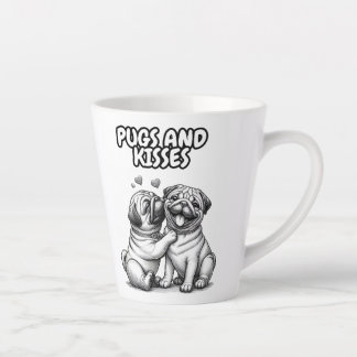 Latte mug with Pugs and kisses
