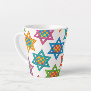 Latte Mugs - Jewish Stars Design 