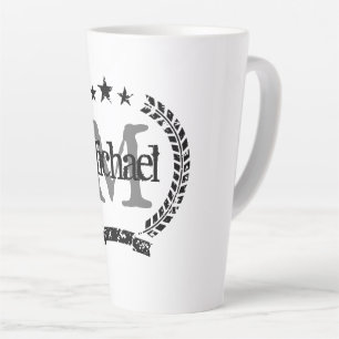 Latte Nom de crête Vintage monogramme cadeau de tasse d