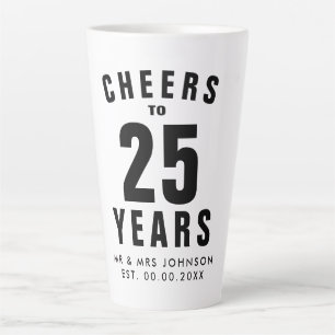 Latte Populaire 25e anniversaire mariage cadeau de tasse