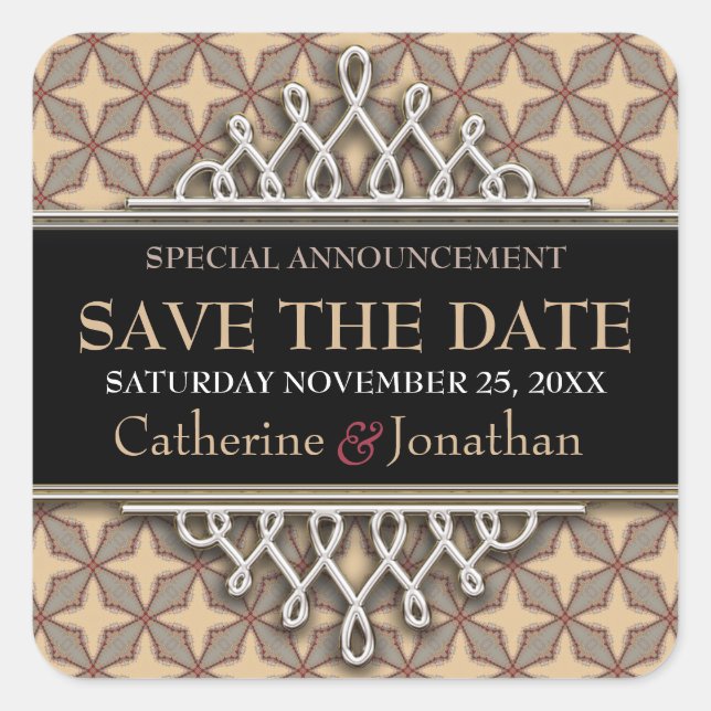 Latte Stars Save the Date Sticker (Front)