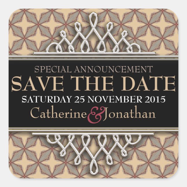 Latte Stars Save the Date Sticker (Front)