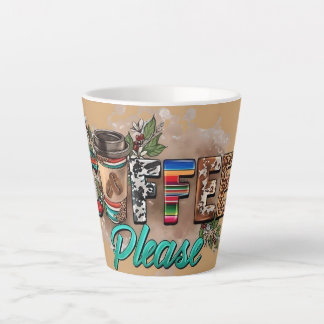 Latte Tasse à café au lait avec motif de grains de café,