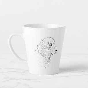 Latte Tasse à café avec croquis d'art en ligne de Cocker