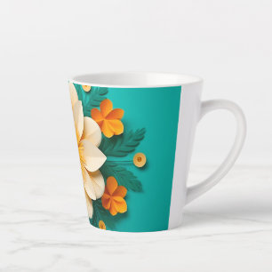 Latte Tasse à café Fleur Jaune pour les Amateurs de Fleu
