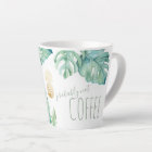 Tasse aux feuilles de Monstera en aquarelle tropic