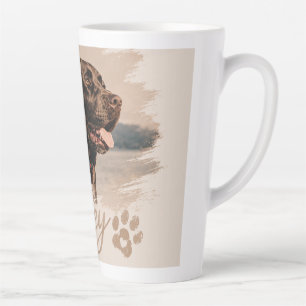 Latte Tasse avec nom et photo de l'animal de compagnie e