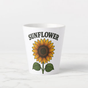 Latte Tasse avec peinture de tournesol