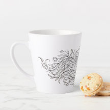 Tasse avec profil de femme florale minimaliste