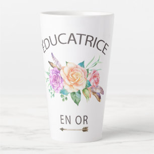 Latte Tasse de café fleurs éducatrice