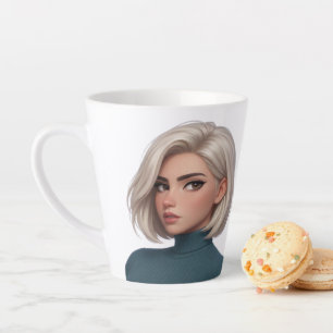 Latte Tasse en céramique d'art numérique moderne