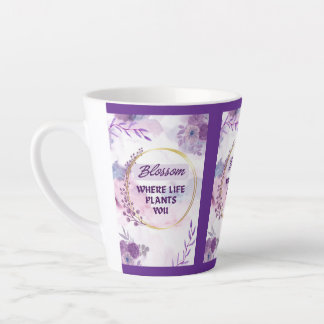 Latte Tasse en céramique florale inspirante | Tasse à th