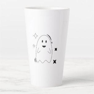 Latte Tasse en ligne artistique avec un fantôme céleste
