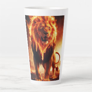 Latte Tasse Lion de Feu - Fantaisie de Céramique de Lion