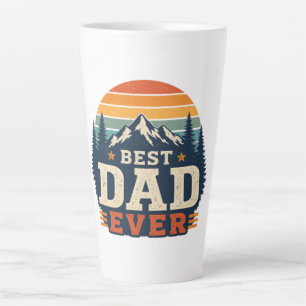Latte Tasse Meilleur Papa Retro Montagne Coucher de Sole