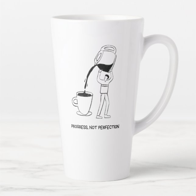 Latte Tasse «Progrès. Pas perfection» (Droite)
