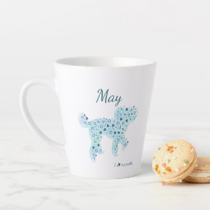 Latte Tasse Silhouette de Caniche Bleu Pastel Personnali