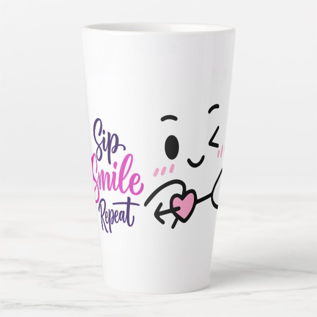 Latte Tasse « Sip, smile, repeat » (Devant)