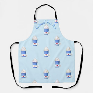 Latte & Whipped Cream (Blue) Apron