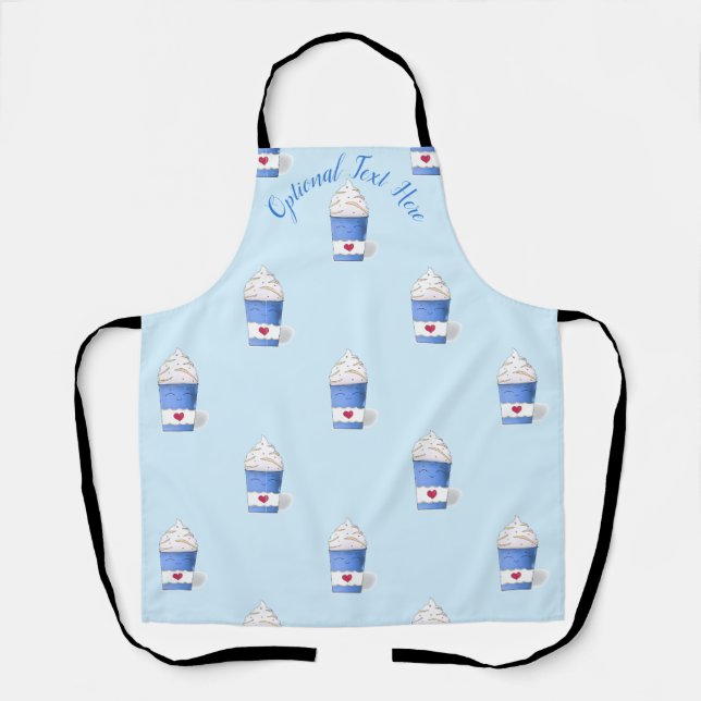 Latte & Whipped Cream (Blue)   Apron (Front)