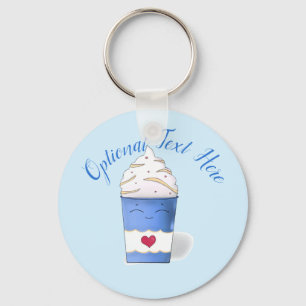 Latte & Whipped Cream (Blue) Keychain