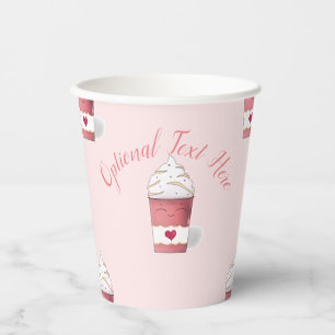Latte & Whipped Cream (Pink) Paper Cups