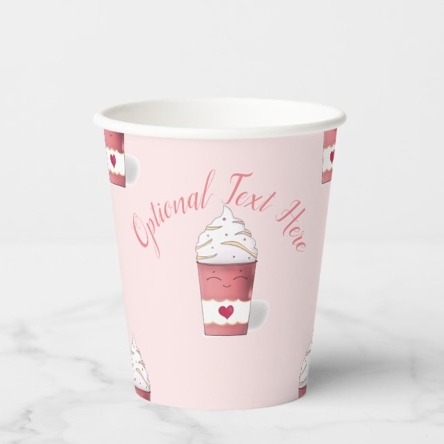 Latte & Whipped Cream (Pink)   Paper Cups (Front)