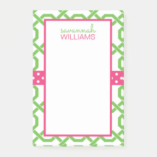 Lattice and Grosgrain Personalized Post-it Notepad
