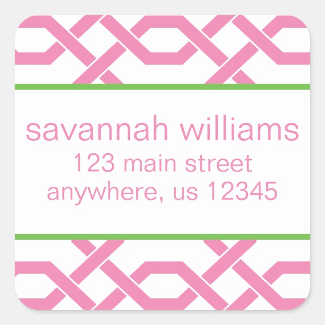 Lattice and Grosgrain Return Address Labels (Front)