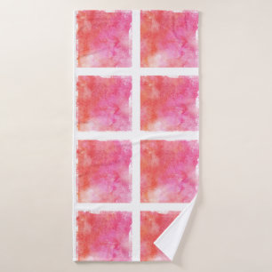 Lattice and Marble Effect Pink and Orange Bath Towel